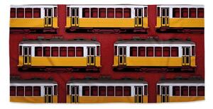 Sablio Ručník Lisabonské historické tramvaje Červený Pattern - 30x50 cm