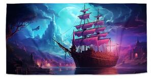 Sablio Ručník Magická plachetnice pod měsícem - 30x50 cm