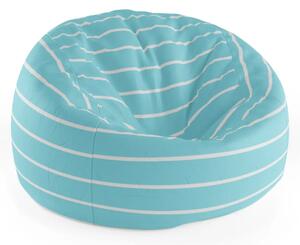 Sablio Sedací vak Cocoon Bílé pruhy na modré - 75 x 45 x 35 cm