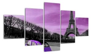Abstraktní obraz Eiffelovy věže (125x70cm)
