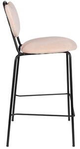 White Label Světle růžová látková barová židle WLL ASPEN 65 cm