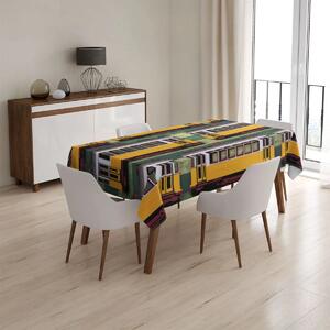 Sablio Ubrus Lisabonské historické tramvaje Zelený Pattern - 90x90 cm