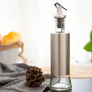 Kuchyňský dávkovač na olej, ocet a omáčky - nerez + sklo 300 ml