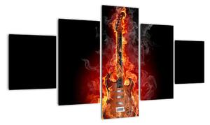 Hořící kytara - obraz (125x70cm)