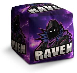 Sablio Taburet Cube FORTNITE RAVEN Fialová bouře - 40x40x40 cm