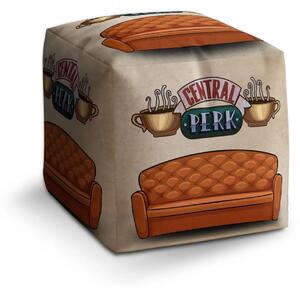 Sablio Taburet Cube Seriál přátelé CENTRAL PERK Gauč - 40x40x40 cm