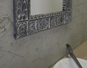 SAPHO UBUD retro zrcadlo ve vyřezávaném rámu 70x100cm, šedá IN231