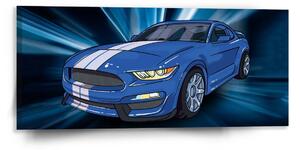 Sablio Obraz Mustang Modré pozadí - 110x50 cm