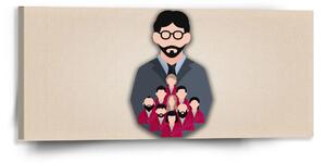 Sablio Obraz Money heist Profesor a jeho tým Béžová - 110x50 cm