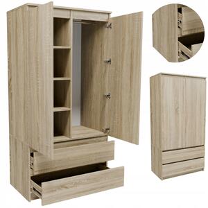 Skříň Akord S90 2D 2SZ 90 x 180 x 51 cm dub sonoma