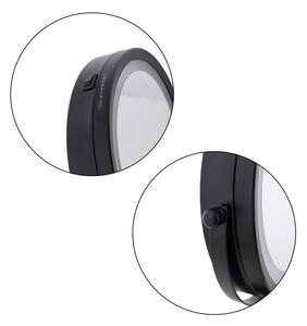 Erga Kimi, zvětšovací kosmetické zrcadlo s LED podsvícením 210x320 mm, černá matná, ERG-YKA-CH.KIMI-BLK