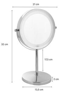 Erga Kimi, zvětšovací kosmetické zrcadlo s LED podsvícením 210x320 mm, chromová, ERG-YKA-CH.KIMI
