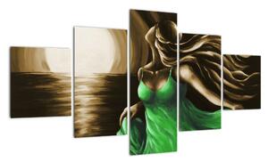 Obraz ženy v zeleném (125x70cm)