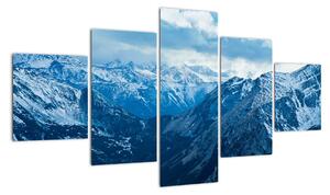 Panorama hor v zimě - obraz (125x70cm)