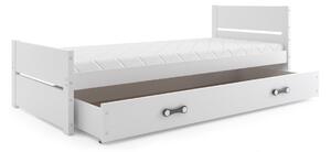 Dětská postel DARTEK, 90x200, bílá + úložný prostor + matrace + rošt