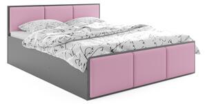 Čalouněná postel SANTOS, 120x200, grafit/trinity 19 - růžová + kovový rošt + matrace