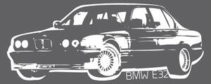 BMW E32 - samolepka na zeď