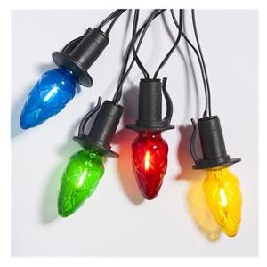 Rozšiřovací LED venk. girlanda CONE FILAMENT 20xE10 14m barevná/teplá bílá IP44
