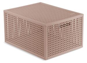 Starorůžový úložný box s víkem z recyklovaného plastu 30x38x21 cm Kaya – Curver