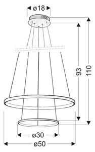 LED Lustr na lanku LUNE LED/40W/230V