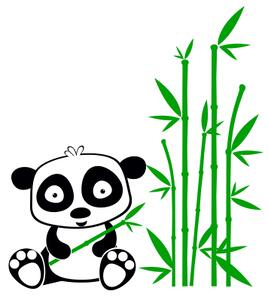 Panda a bambus - samolepka na zeď