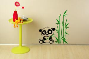Panda a bambus - samolepka na zeď