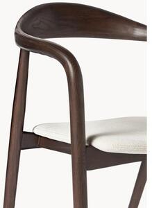 Dřevěná židle s područkami a čalouněným sedákem Angelina