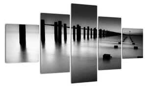 Černobílé moře - obraz (125x70cm)