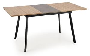 Rozkládací jídelní stůl ALBON, 120-160x76x80, dub sonoma/černá