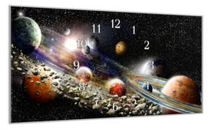 Nástěnné hodiny 30x60cm vesmír planety - plexi