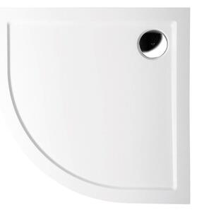 Polysan SERA retro sprchová vanička z litého mramoru, čtvrtkruh 100x100cm, R550, bílá 62111
