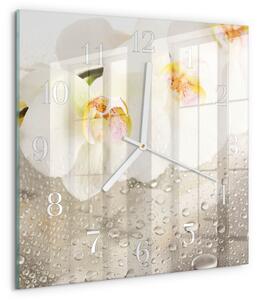 Skleněné hodiny Orchidej zskb-30x30-00083758