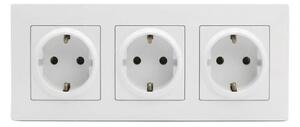 Legrand - Trojitá zásuvka domovní SCHUKO 250V/16A s rámečkem NILOE STEP bílá