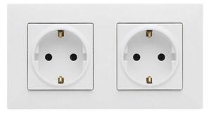 Legrand - Dvojitá zásuvka domovní SCHUKO 250V/16A s rámečkem NILOE STEP bílá