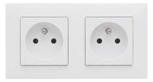 Legrand - Dvojitá zásuvka domovní 250V/16A s rámečkem NILOE STEP bílá