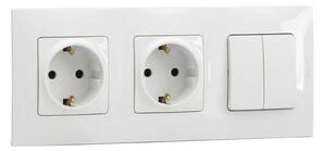 Legrand-Dvojitá zásuvka domovní SCHUKO 250V/16A a dvoj vypí č.5 s rám NILOE bílá