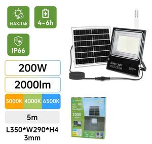 Aigostar-LED Solární reflektor LED/200W/3,2V 3600mAh 3000K/4000K/6500K IP66 + DO