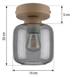 BRILAGI - LED Stropní svítidlo R GLASS 1xE27/60W/230V pr. 14 cm béžová/kouř šedá