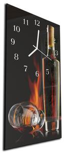 Nástěnné hodiny 30x60cm láhev whiski a sklenice - plexi