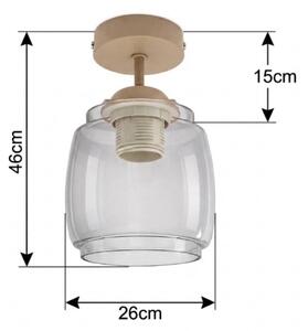 BRILAGI - LED Přisazený lustr R GLASS 1xE27/60W/230V pr. 26 cm béžová/kouř šedá