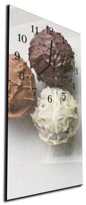 Nástěnné hodiny 30x60cm čokoládové koule - plexi