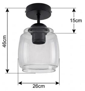 BRILAGI - LED Přisazený lustr R GLASS 1xE27/60W/230V pr. 26 cm černá/kouř šedá