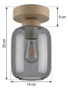 BRILAGI - LED Stropní svítidlo R GLASS 1xE27/60W/230V pr. 14 cm béžová/kouř šedá