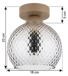 BRILAGI - LED Stropní svítidlo R GLASS 1xE27/60W/230V pr. 18 cm béžová/kouř šedá