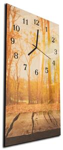 Nástěnné hodiny 30x60cm pohled podzimní les - plexi