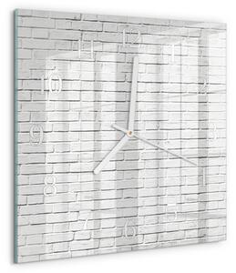 Skleněné hodiny Cihlová zeď zskb-30x30-00093076
