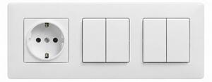 Legrand-2x Dvojitý vypínač č. 5 a zás domo SCHUKO 250V/16A s rám NILOE STEP bílá