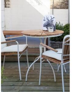 Kulatý balkonový stůl s deskou z teakového dřeva Hard & Ellen