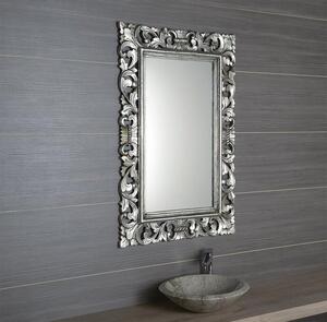 SAPHO SCULE retro zrcadlo ve vyřezávaném rámu 80x120cm, stříbrná IN308