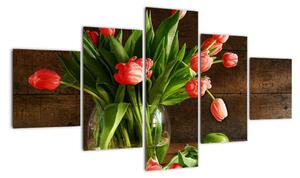 Obraz tulipánů ve váze (125x70cm)